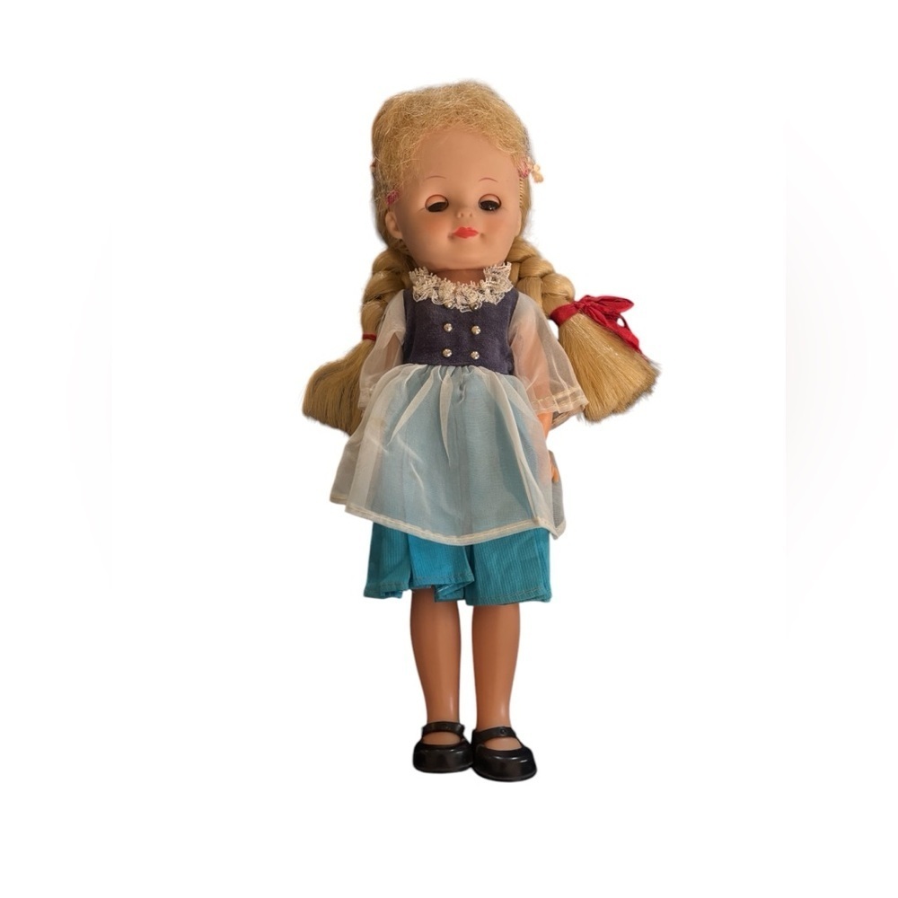 Horsman Swiss Miss Advertising Doll All Original Braids Outfit Shoes 12” Blonde
